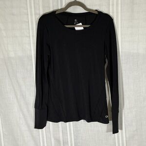 GAP Black Long-Sleeve Crewneck Top